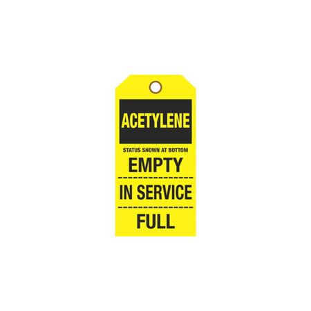 Cylinder Tags - Acetylene Sign